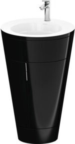 Duravit Waschtischunterschrank Starck 1 c-bonded Set in Weiß Hochglanz mit Innenbeleuchtung, B/T/H: 56 x 60,5 x 86,4 cm - Bild 1