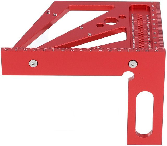 Multifunktionales Messlineal und Winkel Quadrat aus Aluminiumlegierung von Koogeelife in Rot - Bild 1