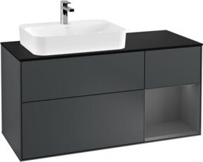 V&B Waschtischunterschrank Finion in Mattschwarz, Wandmontage, Breite: 120 cm - Bild 1