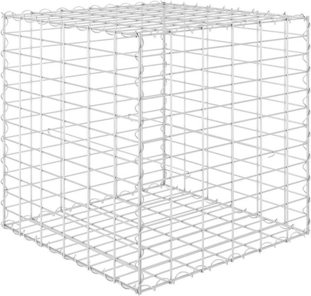 vidaXL Würfel-Gabionen-Hochbeet aus Stahldraht in Silber, B/T/H: 60 x 60 x 60 cm - Bild 1