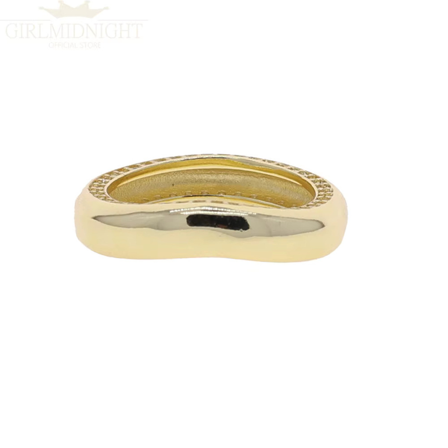 Ring Chunky Dome Wave, Goldfarbe, Zirkonia, Damen - Bild 2
