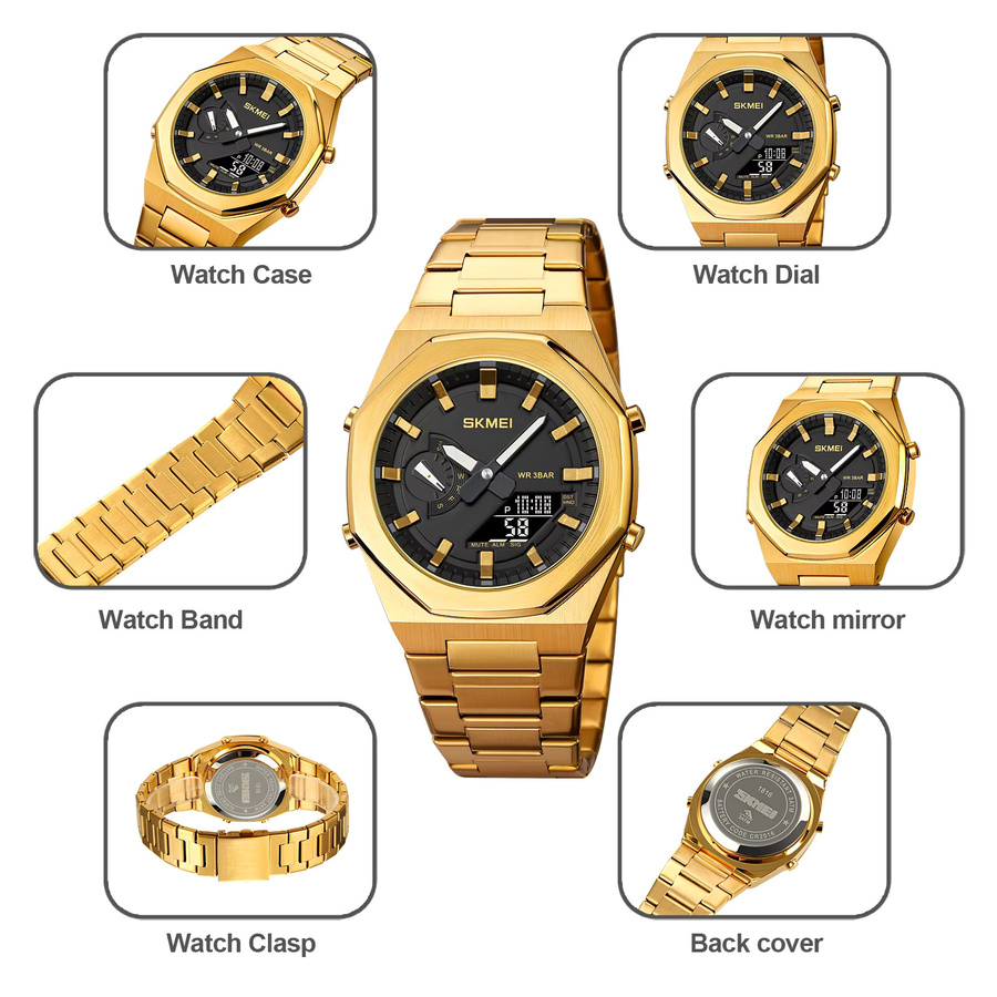 SKMEI Armbanduhr, Digitaluhr, Quarz, Edelstahl, Herren - Bild 5