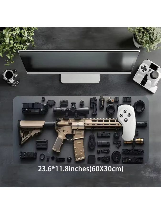 CIFbuy Gaming Mauspad mit taktischem Gewehr- und Waffen-Design in Schwarz - Bild 6