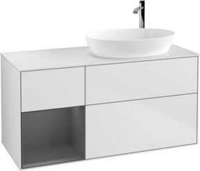V&B Waschtischunterschrank Finion mit Wandbeleuchtung, Weiß lackiert, Breite: 120 cm, Höhe: 50,1 cm, Tiefe: 50,1 cm - Bild 1