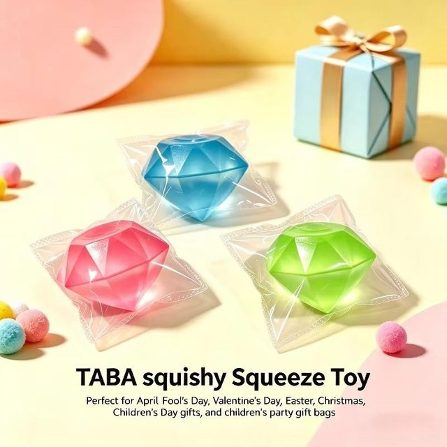 A Family Of Home Textiles Transparenter Diamant Squishy, Gelee Quetsch Fidget Spielzeug, Edelstein Form - Bild 1