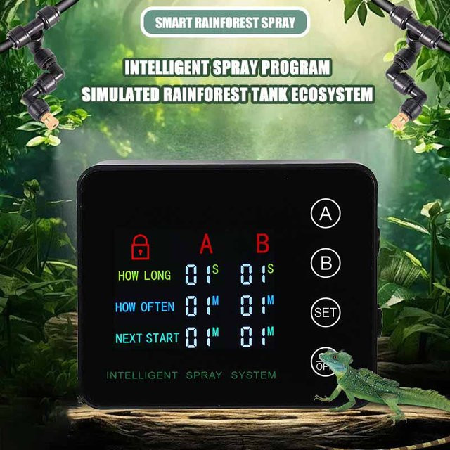 Rainforest Sprayer Automatisches Nebel-Timing-Sprühsystem mit doppelter Pumpensteuerung in Schwarz - Bild 1