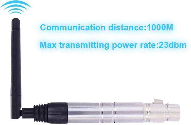 23DBM High Power 2,4G ISM DMX512 Drahtloser XLR Empfänger für Beleuchtung, Farbe: Schwarz, US-Stecker - Bild 1