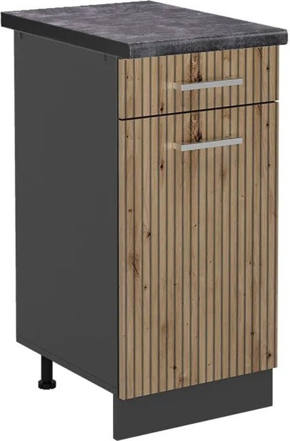 Vicco Küchenunterschrank R-Line Artisan-Eiche und Anthrazit, B: 40 cm, H: 81,6 cm, T: 60 cm - Bild 1