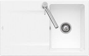 Villeroy & Boch Siluet 45 Flat Spülbecken Flächenbündige Keramikspüle in Pure Black - Bild 1