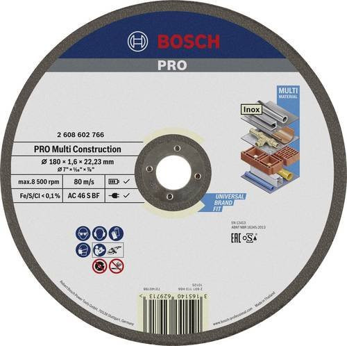Bosch Rapido Multi Construction Trennscheibe gerade ACS 46 V BF für Metall und Stein, Durchmesser: 180 mm, Dicke: 1,6 mm, Mehrfarbig - Bild 1