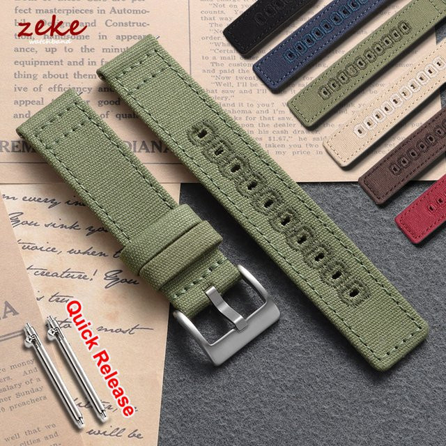 crazyband Uhrenarmband Stoff, Textil/NATO, Herren, Schwarz - Bild 1