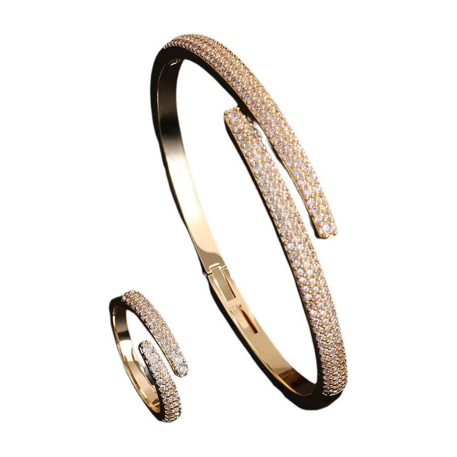 ZAKOL Schmuck-Set Armband-Ring, Zirkonia, Gold, Damen - Bild 4
