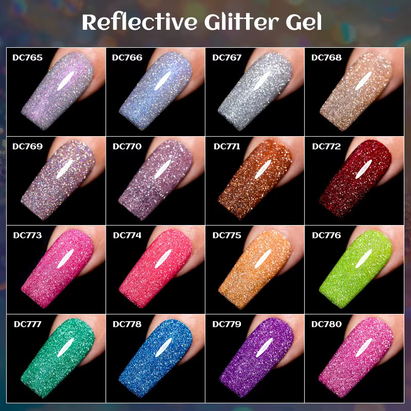 Mtssii Nagellack-Set, 6-teilig, reflektierender Aurora-Glitzer, Gel - Bild 5