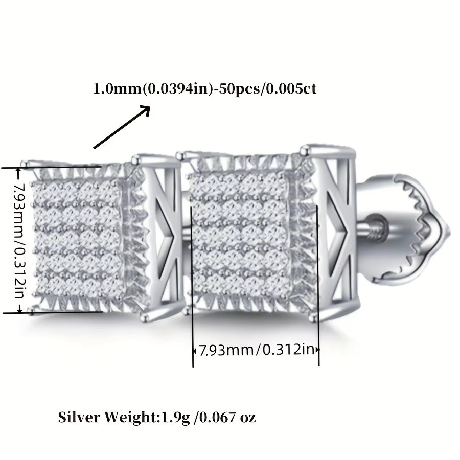 UMCHO Ohrringe, Moissanit, 925 Silber, Damen - Bild 3