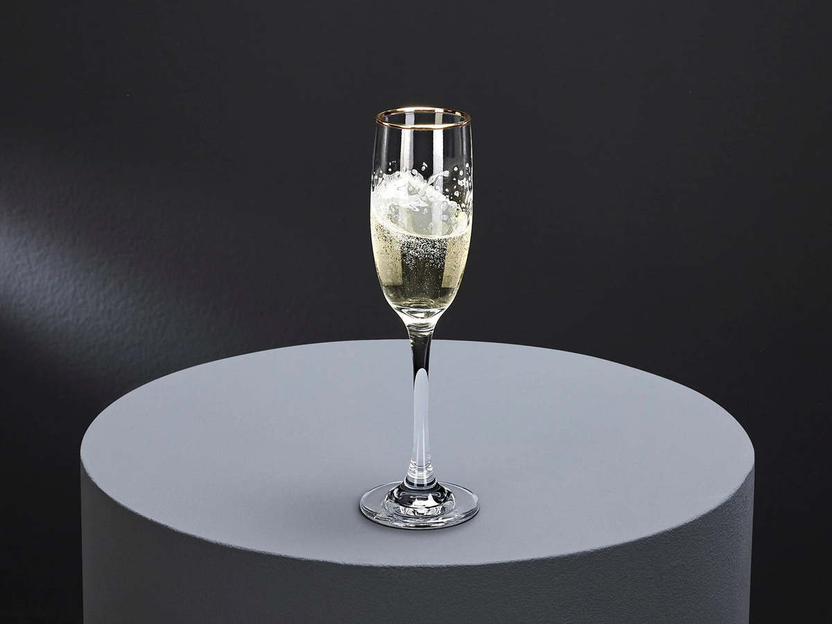 ERNESTO Glas Set Sektglas mit Goldrand in Transparent/Gold - Bild 2