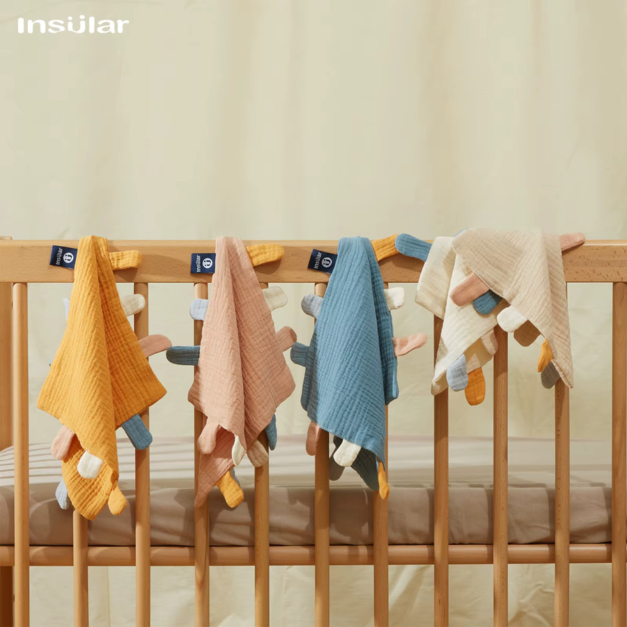 Insular Baby Soft Soother Teether Appease Towel Sensorische Sicherheitsdecke für Säuglinge in Beige - Bild 2