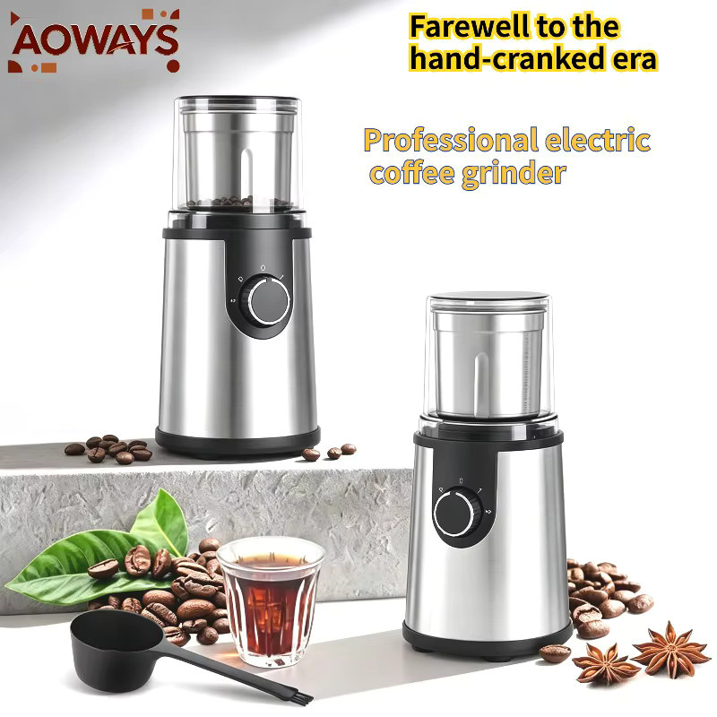 Enerburg Elektrische Mini Kaffeemühle aus Edelstahl in Silber, professioneller tragbarer Mahler für Kaffeebohnen und Sojabohnen - Bild 5