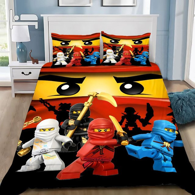 Somelli Ninjago Bettwäsche-Set mit Bettbezug und Kissenbezug, Mehrfarbig, B/T/H: 140 x 200 cm - Bild 1