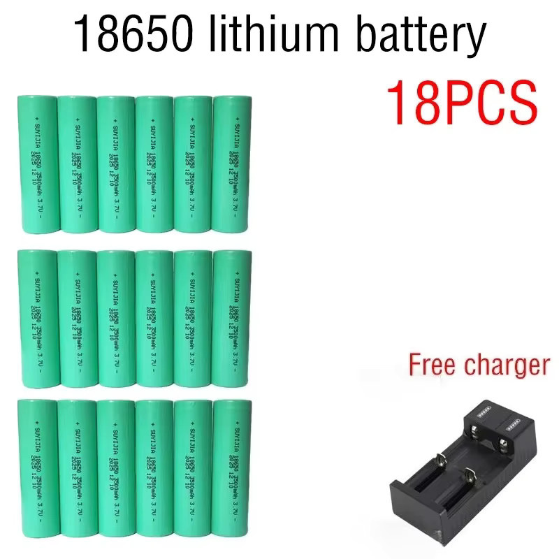 SUYIJIA 18650 Lithium-Akku 3,7 V mit 3500 mAh und USB-Ladegerät in Grün - Bild 3