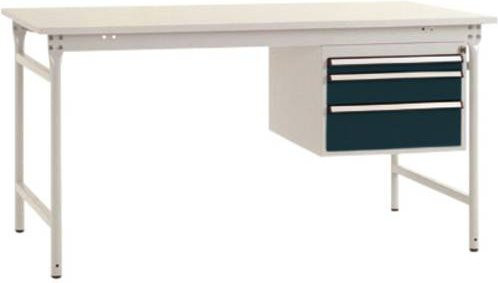 Manuflex BB5261.7016 Komplett-Beistelltisch BASIS stationär mit Melamin-Platte und Gehäuse-Unterbau in Anthrazit und Weiß, B/T/H: 100 x 80 x 78 cm - Bild 1