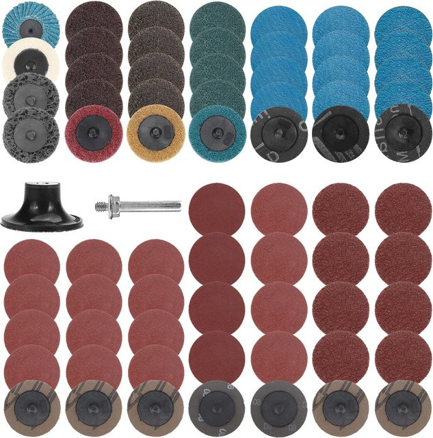 SI FANG 70er Set R-Typ Schnellwechsel-Schleifscheiben 50mm zum Entrosten und Entgraten von Metall und Holz, Mehrfarbig - Bild 1