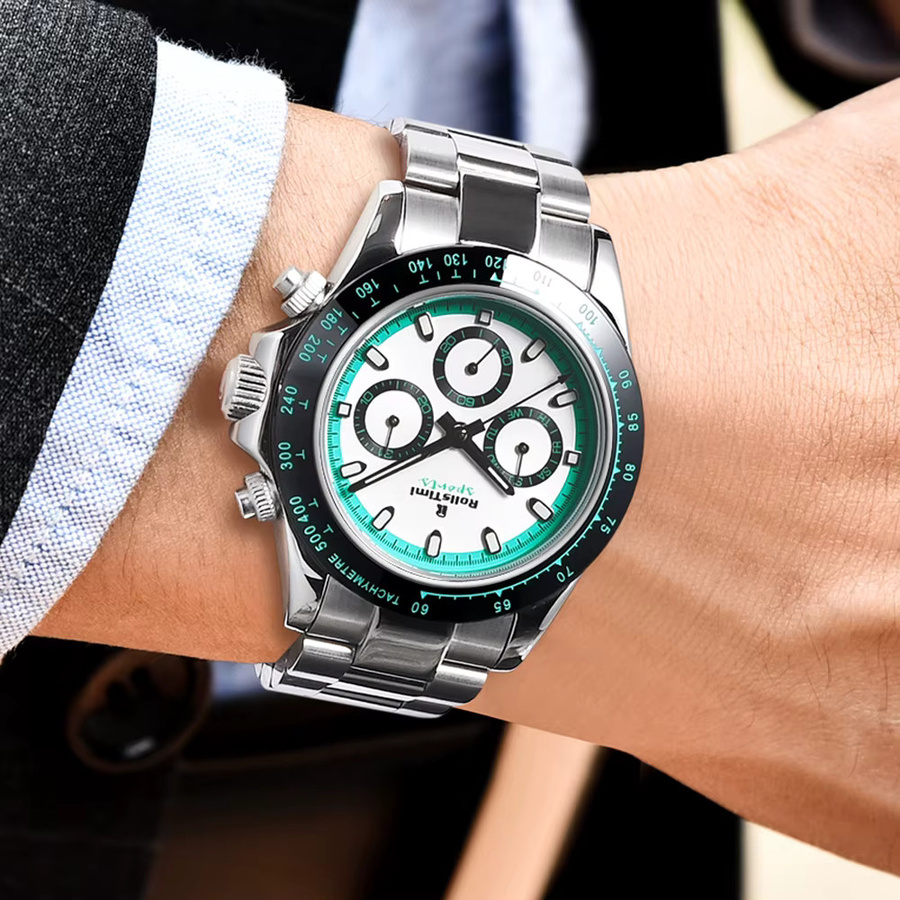 Rollstimi Chronograph, Automatik, Edelstahl, Schwarz, Herren - Bild 2