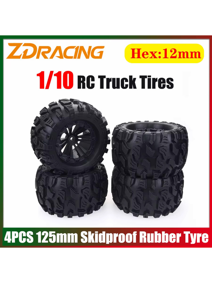 ZD Racing RC Truck Monster Reifen, 4-teiliges Set, 1:10, Gummi - Bild 4