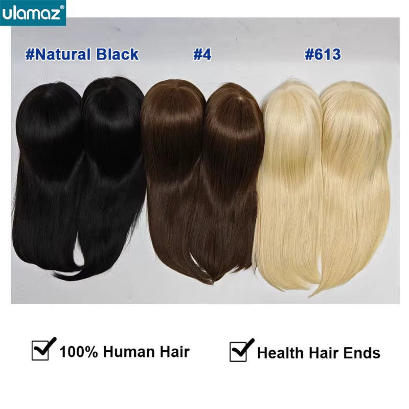 Ulamaz Naturhaar-Perücke, Unisex, Schweizer Spitze, atmungsaktiv - Bild 4