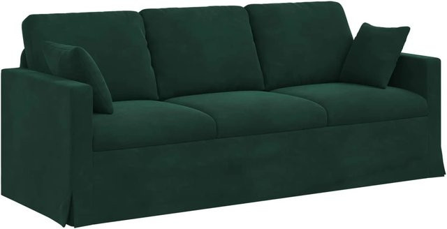 vidaXL Sofa Dunkelgrün aus Samt mit Metallrahmen B/T/H: 198 x 78 x 80 cm - Bild 1