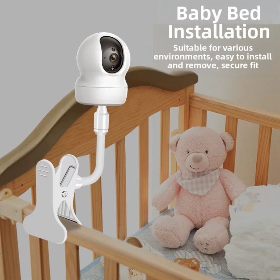 Flexible Klemmhalterung in Weiß für TP-Link Tapo C200 C210 C220 C201 C202 C211 Tragbarer und biegbarer Webcam-Ständer ohne Bohren - Bild 3