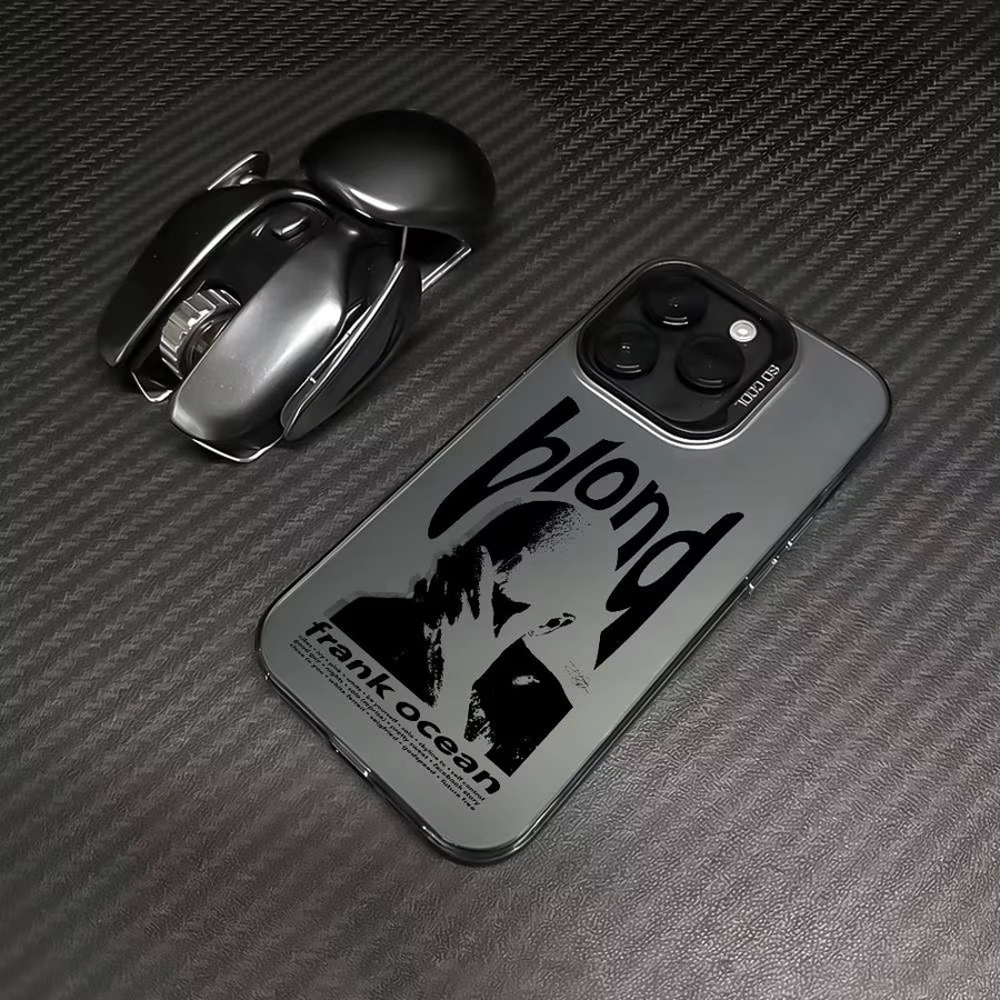 Sänger F-Frank Blonde Ozeane Handyhülle für iPhone 17 16 15 14 13 12 Pro Max in Blau mit Metallknopf - Bild 2