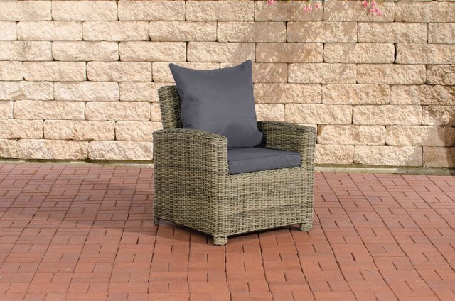 TPFGarden Sessel Fino in Eisengrau mit Rattan-Optik und Metallgestell - Bild 1