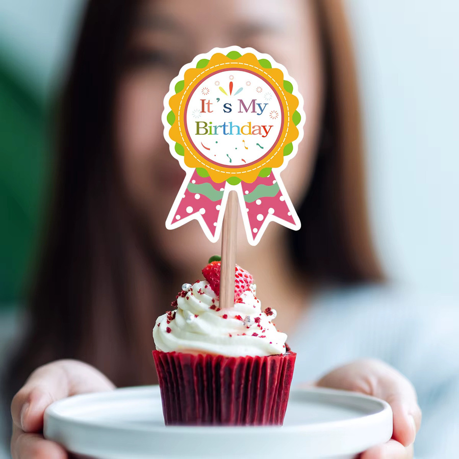 40 Stück Happy Birthday Aufkleber in bunt, medaillenförmige Etiketten zur Dekoration für Geburtstagsparty, Kuchenbacken und Süßigkeitenverpackungen - Bild 3