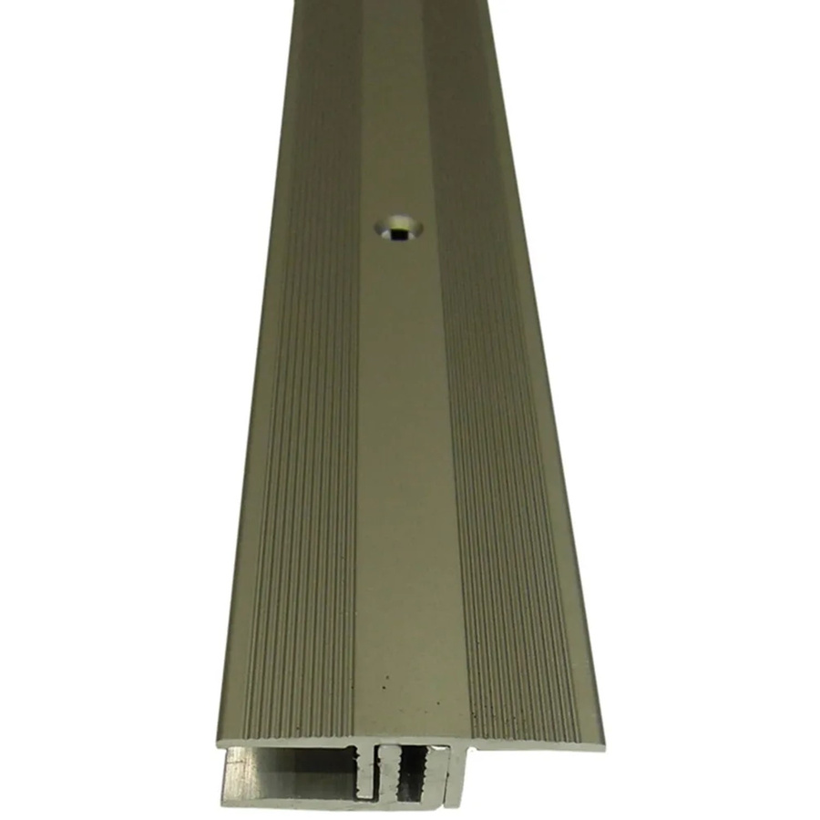 Döllken Profiles Übergangsprofil aus Aluminium in Silber gebürstet, Länge: 900 mm, Breite: 34 mm, Höhe: 7-15 mm, inklusive Schrauben und Dübel - Bild 2
