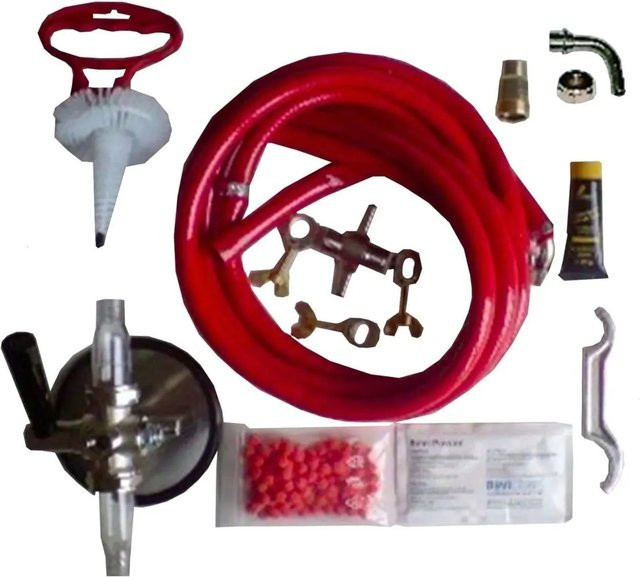 Ich-Zapfe Reinigungsset für Zapfanlagen und Keg mit 7 mm und 30 mm Adapter in Rot - Bild 1