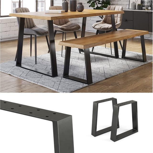 Vicco Loft Tischgestell aus Metall mit Trapez-Tischkufen, pulverbeschichtet, Höhe: 42 cm - Bild 1