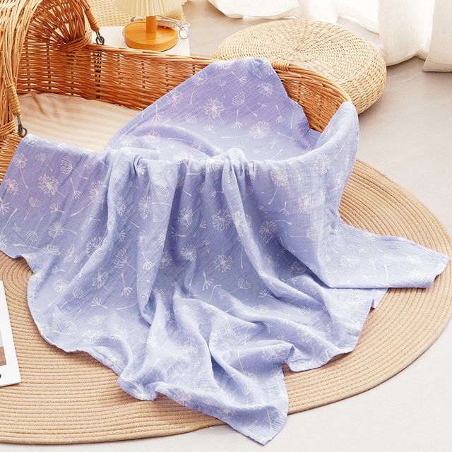 Elinfant Musselin-Wickeldecke für Babys mit floralem Design - Bild 1