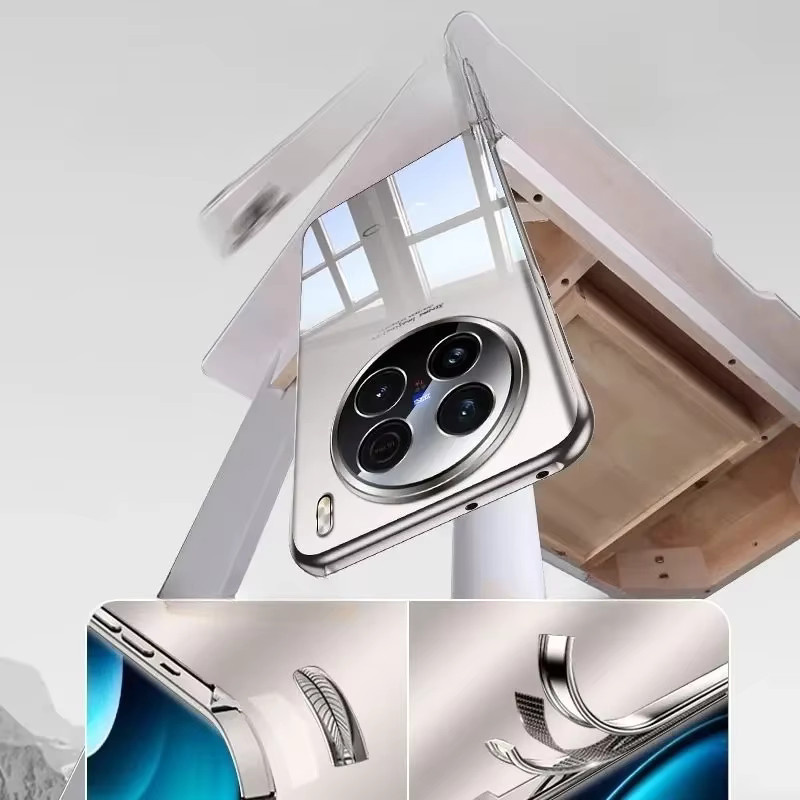 LZWSF Ultradünne transparente Schutzhülle für Vivo X200 Pro, X200 Pro Mini und X200, rahmenlose stoßfeste Hartschale in Klar - Bild 3