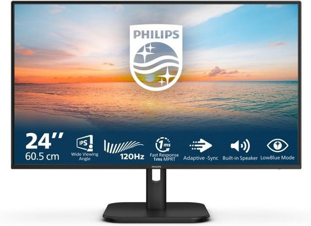 Philips LED Monitor 24E1N1200A/00 in Schwarz mit 23,8 Zoll, Full HD, IPS-Panel und 120Hz - Bild 1