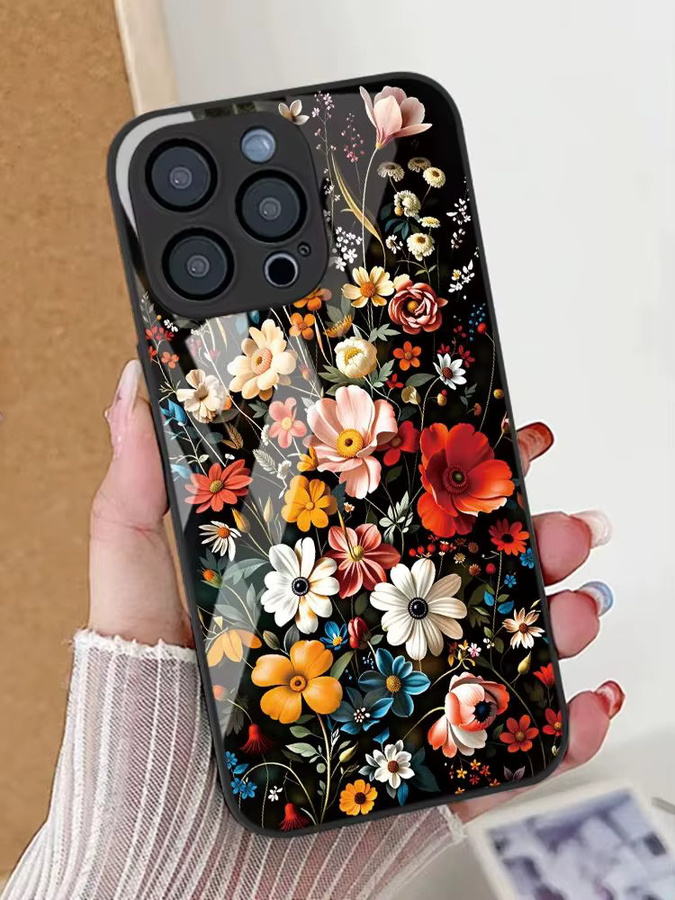 Stoßfeste Handyhülle mit Blumenmuster aus gehärtetem Glas für Samsung Galaxy S24 Ultra S25 Plus S23 5G S22 S21 FE S20 FE A53 A52 A51 in Multicolour - Bild 7