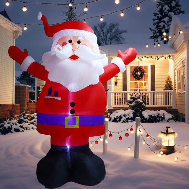 Aimo Aufblasbare Weihnachtsmann Dekoration in Rot mit 4 LED-Lichtern für Garten und Außenbereich, Höhe: 243,84 cm - Bild 1