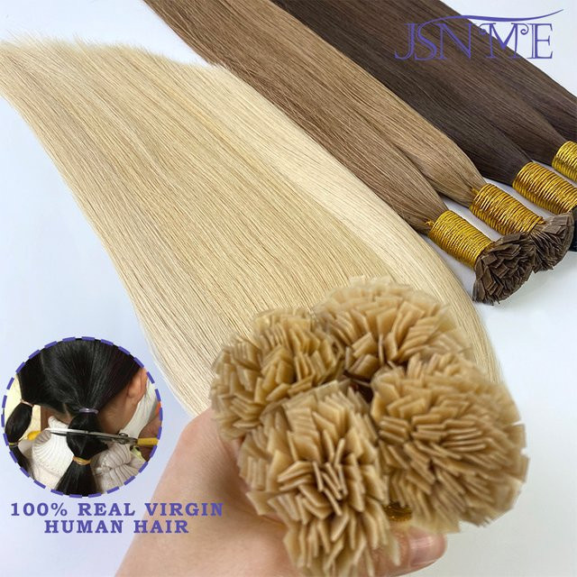 JSNME Echthaar Haarverlängerung Fusion Kapsel, braun blond, 1g/Strang - Bild 1
