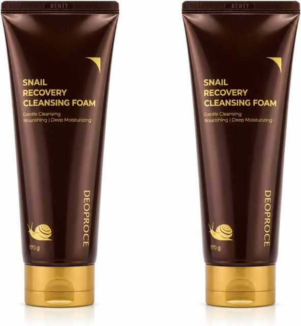 Deoproce Snail Recovery Reinigungsschaum, 170 g, mit Hyaluronsäure - Bild 1