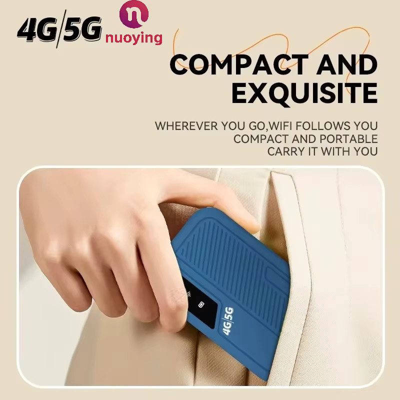 NUOYING 4G LTE Advanced Pocket MiFi Router mit integriertem Akku und SIM-Kartensteckplatz in Blau - Bild 4