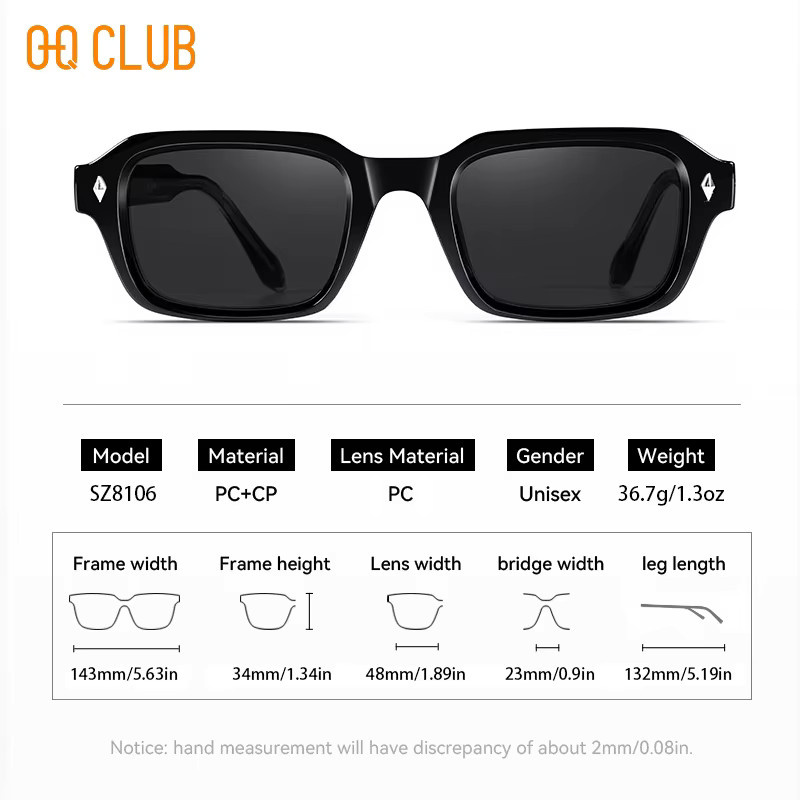 O-Q CLUB Sonnenbrille, Vollrand, Square, Kunststoff, Schwarz, Unisex - Bild 4