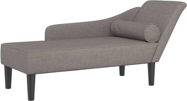 vidaXL Chaiselongue modern in Taupe mit Kissen, L-Form, linksseitig, Stoff, B/T/H: 141,0 x 55,5 x 66,5 cm - Bild 1