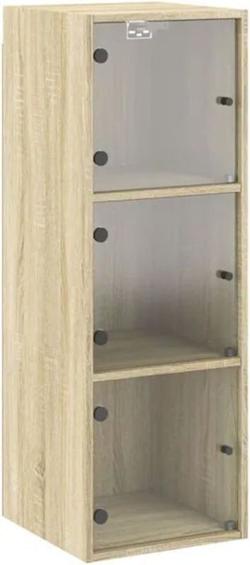Vidaxl Wandschrank mit Glastüren in Braun, Modern, B/T/H: 35 x 37 x 100 cm - Bild 1