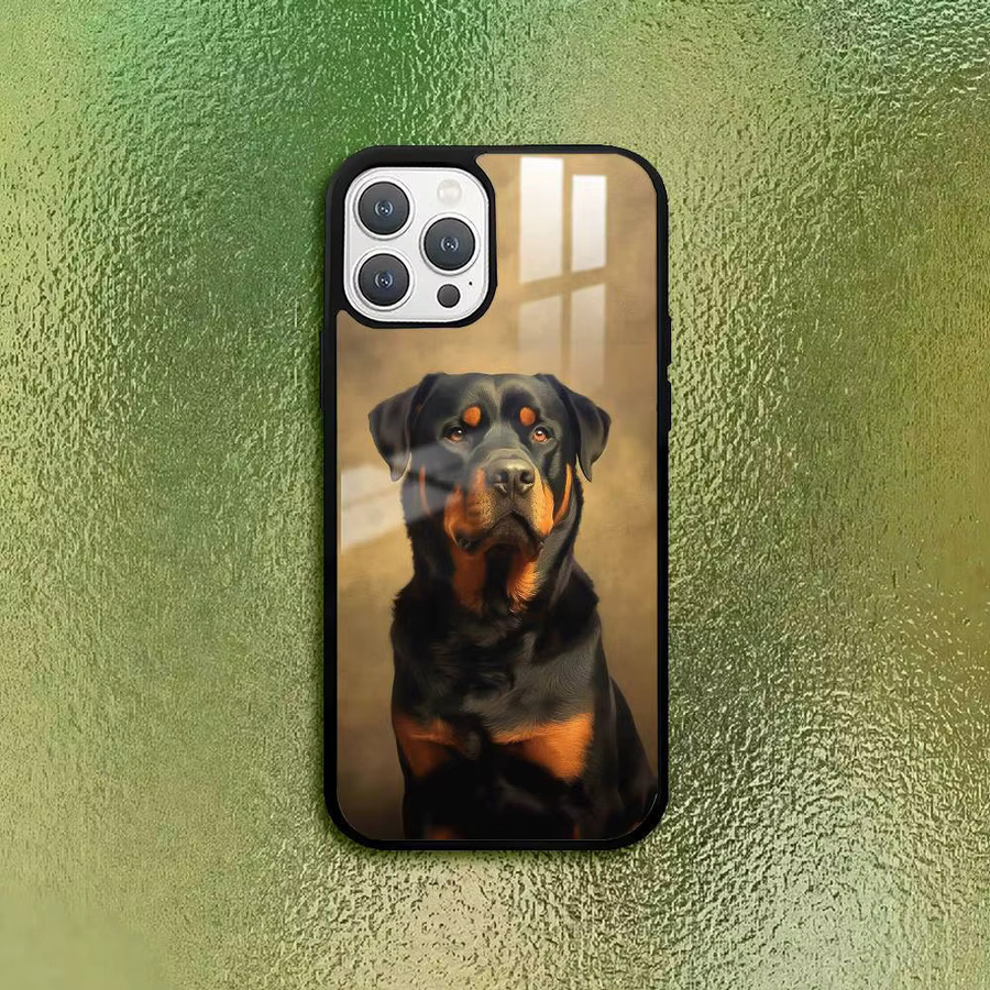 R-rottweiler Hund Handyhülle mit Glasstruktur für Apple iPhone 11 12 13 14 15 16 Pro Max Plus in Multicolour - Bild 5