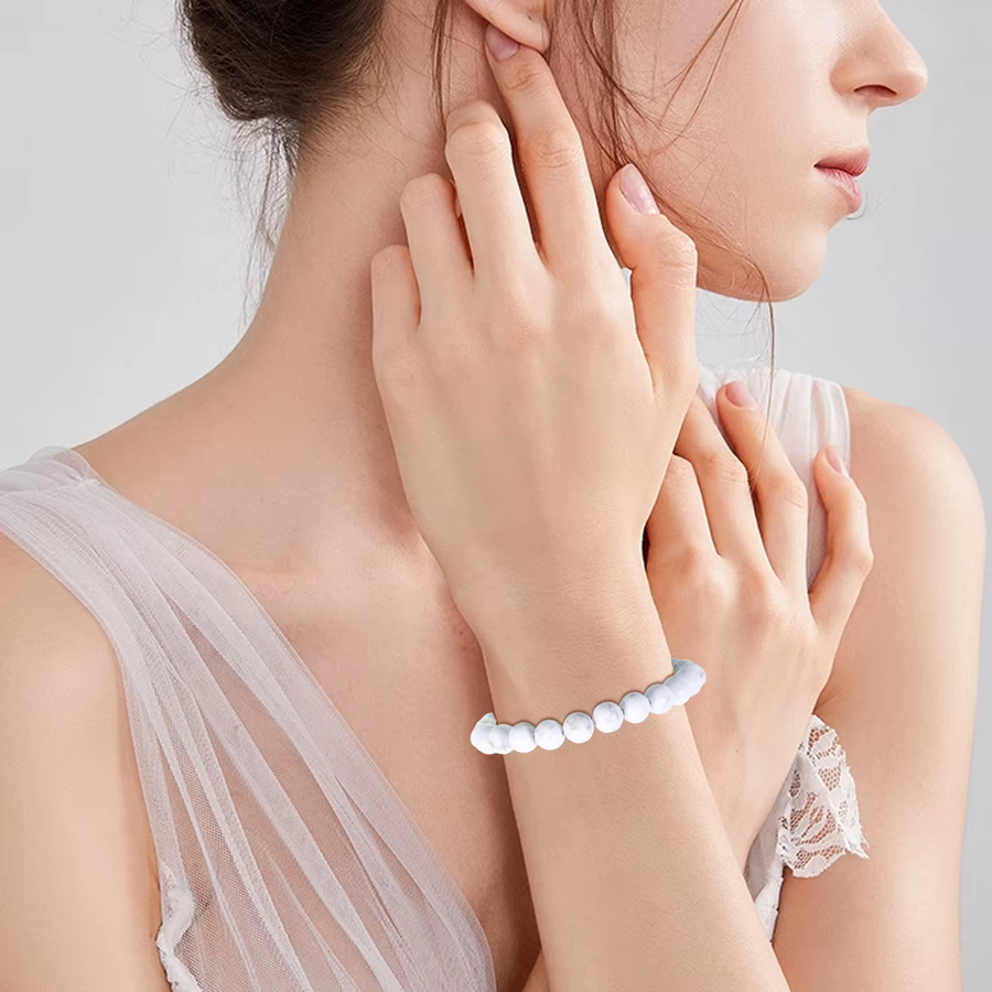 SANSWL Armband, weiße Howlith Türkis Perlen, Damen - Bild 3