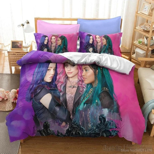 Descendants 3 Bettwäsche-Set für Kinder mit Motiv-Druck, Queen-Größe, B/H: 210 x 210 cm, Mehrfarbig - Bild 1
